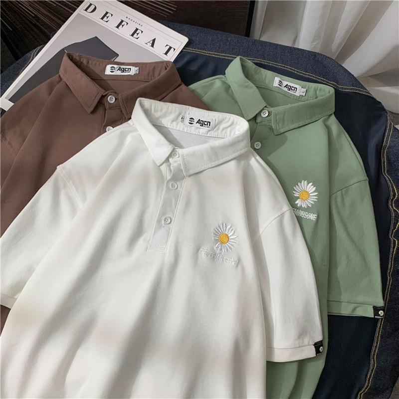 Summer new men's short-sleeved shirt embroidery lapel Zou Ju Korean version of the trend of loose casual cool men's T-shirt, As the picture shows
Summer new men's short-sleeved shirt embroidery lapel Zou Ju Korean version of the trend of loose casual cool men's T-shirt, As the picture shows