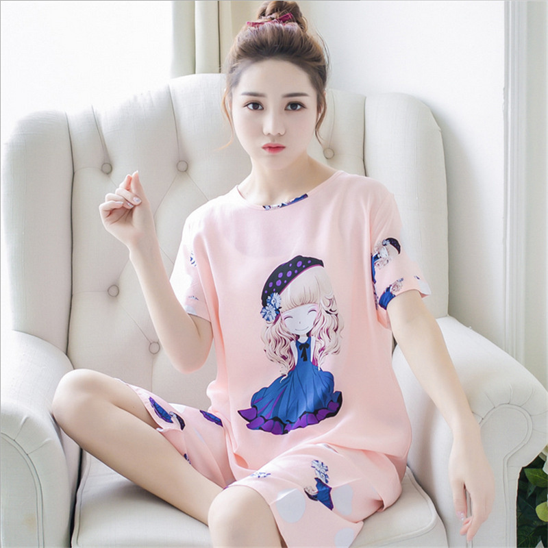 2020 New Fashion Women Sets Summer Short-Sleeve Thin Cartoon Print Cute Loose Sleepwear Girl Leisure Nightgown Homewear
2020 New Fashion Women Sets Summer Short-Sleeve Thin Cartoon Print Cute Loose Sleepwear Girl Leisure Nightgown Homewear