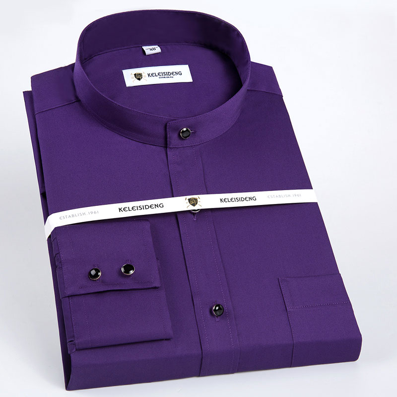 High Quality 100% Cotton Men's Stand Collar Social Dress Shirt Solid Color Comfortable Formal Business Shirt With Chest Pocket, L1605
High Quality 100% Cotton Men's Stand Collar Social Dress Shirt Solid Color Comfortable Formal Business Shirt With Chest Pocket, L1605