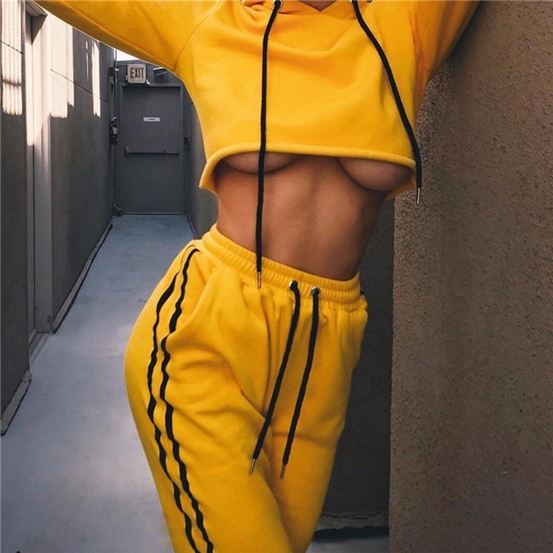 Women Sport Suit Hoodies+Pants Autumn Tracksuits Sweatshirt Female Striped Pullover Gym Running Fitness Jogging 2 Pieces Set, As pic
Women Sport Suit Hoodies+Pants Autumn Tracksuits Sweatshirt Female Striped Pullover Gym Running Fitness Jogging 2 Pieces Set, As pic