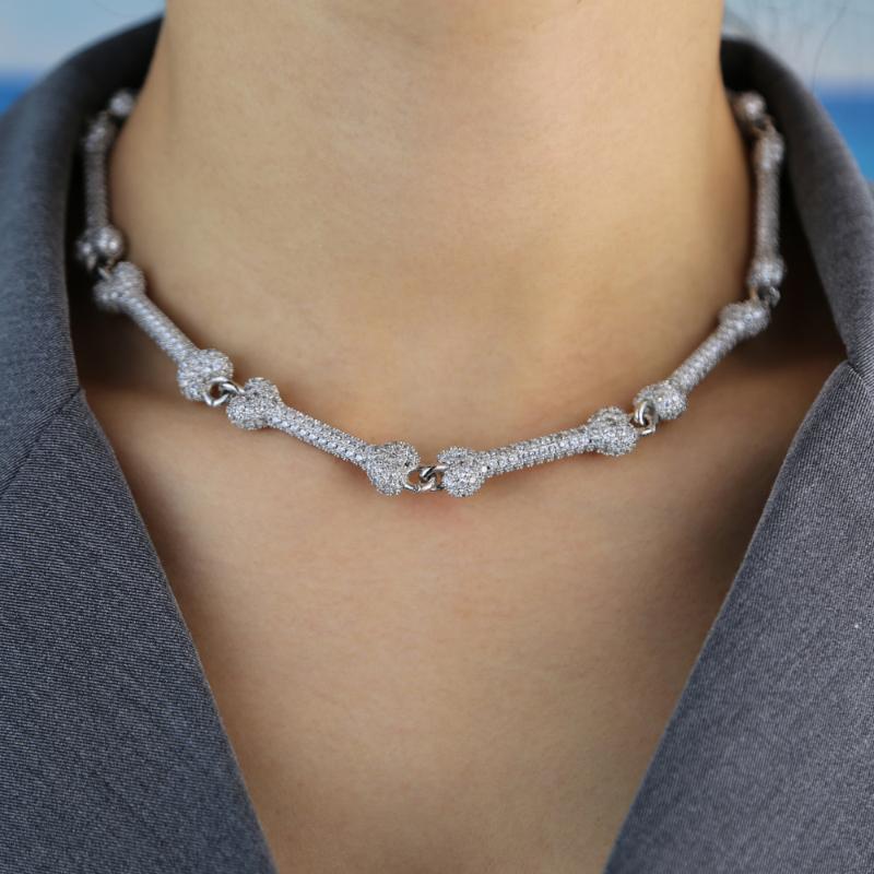 Fashion Design Dog Bone Shaped Mystery and Evil Necklaces Full Paved Setting Clear Cubic Zirconia Animal Bone Chain Link Jewelry
Fashion Design Dog Bone Shaped Mystery and Evil Necklaces Full Paved Setting Clear Cubic Zirconia Animal Bone Chain Link Jewelry