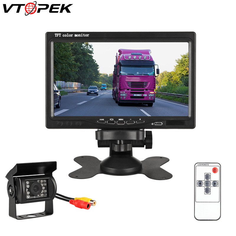 Vtopek 7" TFT LCD Car Monitor Wired Version HD Display Camera Reverse Assistance Camera Paking System 18IR LED for Truck
Vtopek 7" TFT LCD Car Monitor Wired Version HD Display Camera Reverse Assistance Camera Paking System 18IR LED for Truck
