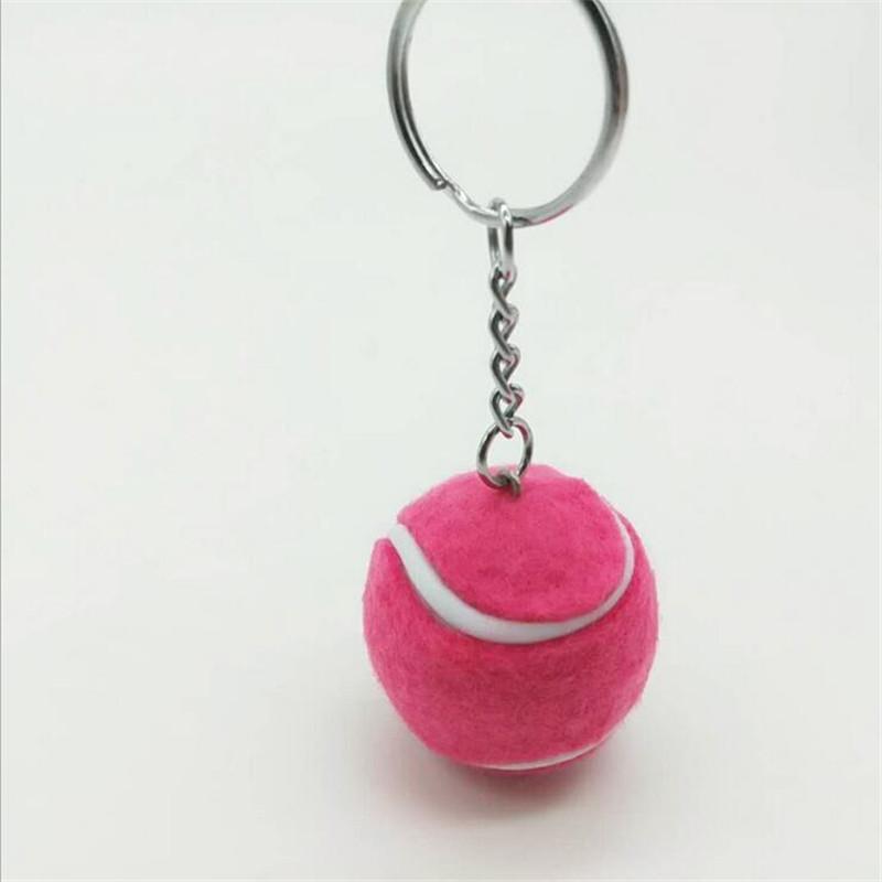 20pcs/Lot 3.5cm Tennis Creative Keychains For Bag Hanging Key Holder Metal Alloy Key Chains Key Ring Souvenir Gifts Wholesale
