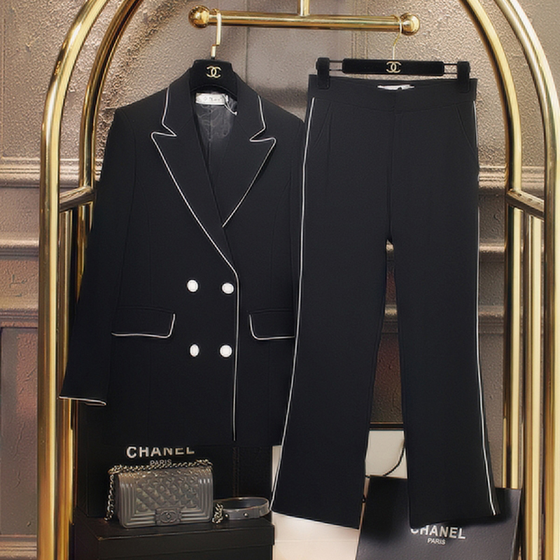 British style women's suit spring and autumn new tooling small fragrance casual long-sleeved suit jacket slim nine pants
