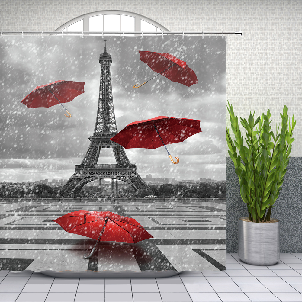 Paris Eiffel Tower Shower Curtains Red Umbrella Bathroom Decor Waterproof Polyester Rain Scene Shower Curtain Set 69 X 70 Inch With Hooks
Paris Eiffel Tower Shower Curtains Red Umbrella Bathroom Decor Waterproof Polyester Rain Scene Shower Curtain Set 69 X 70 Inch With Hooks