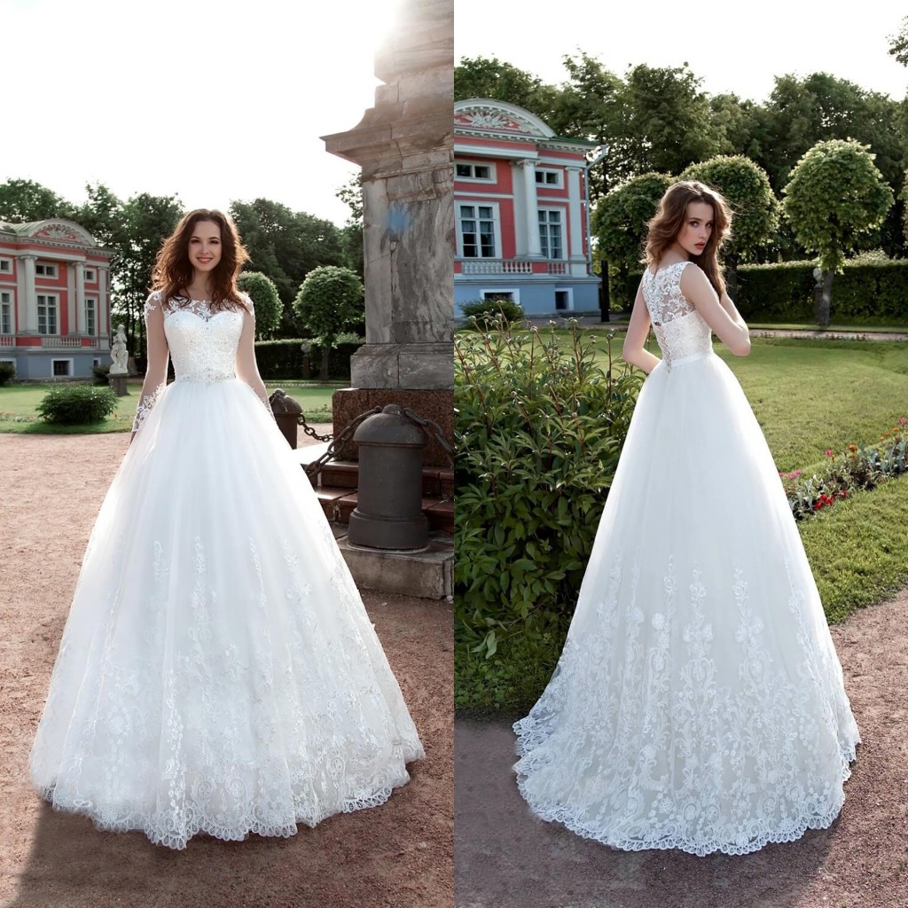 Elegant Wedding Dresses Jewel Long Sleeves Lace Appliques Beach Bridal Gowns 2020 Lace-up Back Sweep Train A Line Wedding Dress, Gold
Elegant Wedding Dresses Jewel Long Sleeves Lace Appliques Beach Bridal Gowns 2020 Lace-up Back Sweep Train A Line Wedding Dress, Gold