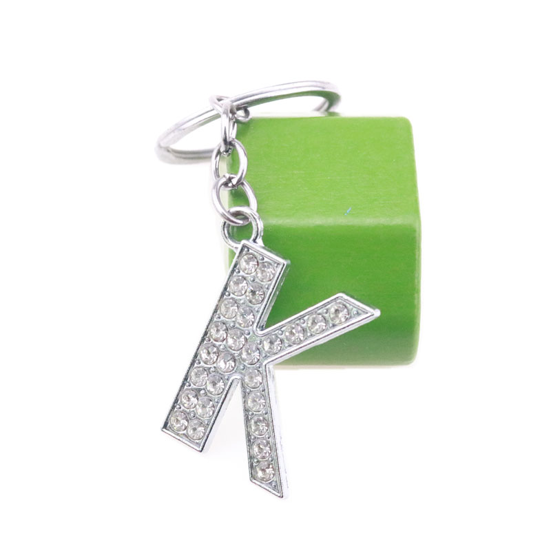26PcsLot AZ 32quot Alloy Alphabet Letter Keyring Full Rhinestone Key Chain DIY Accessories
