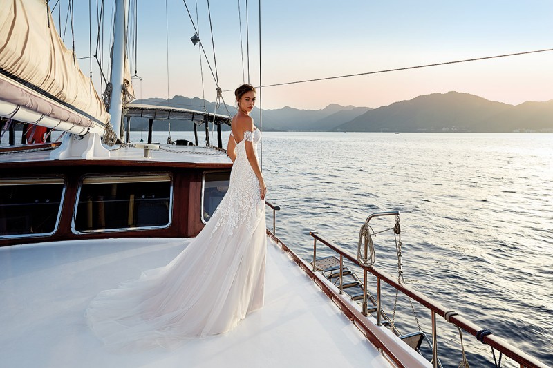 Eddy K 2019 Mermaid Wedding Dresses Full Lace Appliqued Bridal Gowns Off The Shoulder Tulle Long Country Boho Beach Wedding Dress