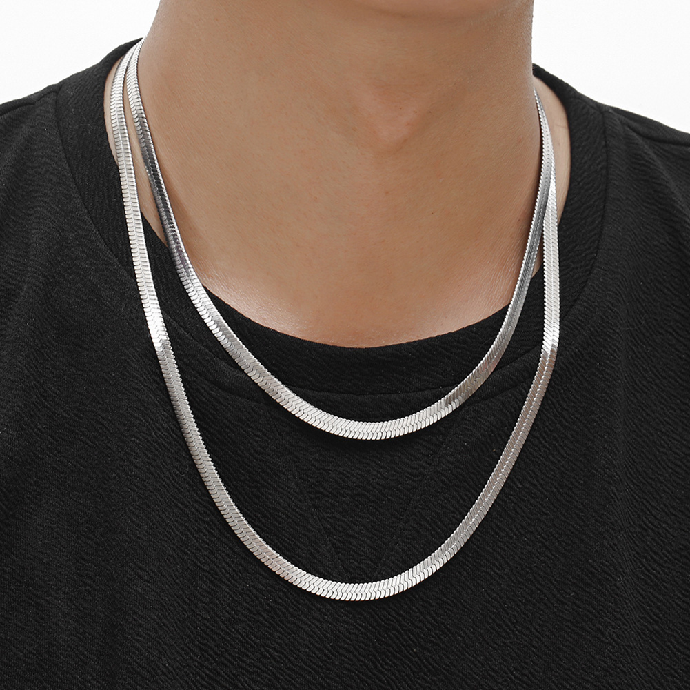 5mm Flat Snake Chain Necklace 316L Stainless Steel Blade Chain Clavicular Chain Necklace Jewelry Wholesales Accessories
