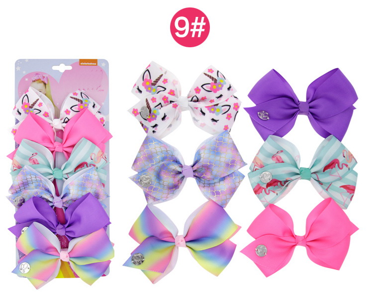JoJo Clips Jojo Siwa Hair Bows Rainbow Unicorn Hair Bows with Alligator Clip Grosgrain Ribbin Handmade Hairgrips Hair Accessories HC141