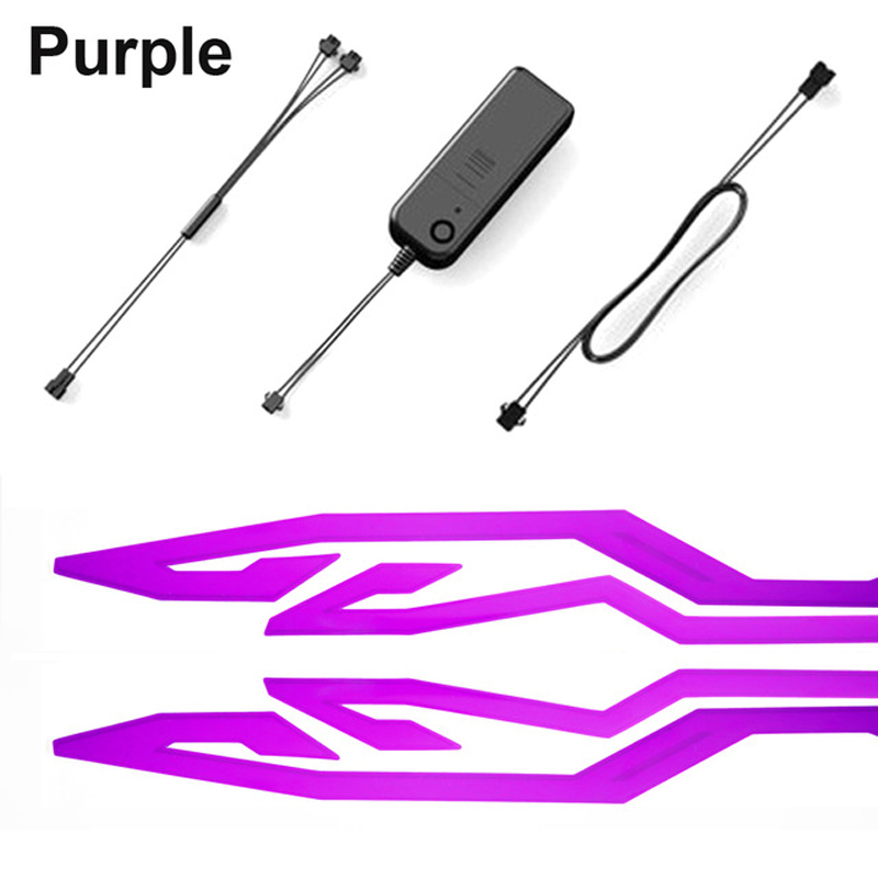 Motorcycle Helmet Sticker Helmets Light Strip Motorbike Flashing LED Bar Night Riding Signal Lights 4 Modes Decoration Stickers Moto Parts