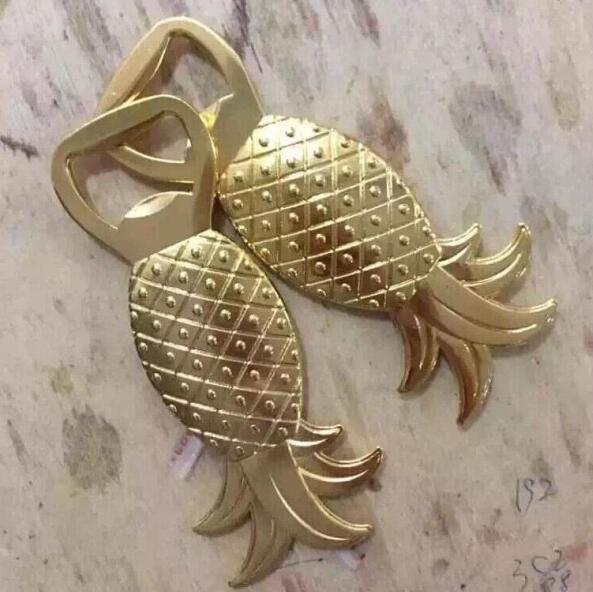 100PCSLOT New Arrival Wedding Bridal Favor Gifts Gold Pineapple Bottle Opener Party Favors Gift 8069147