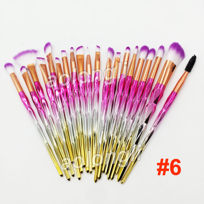 Hot 20pcs/set Diamond Makeup Brushes Sets Eyeshadow Eyelash Lip brush Face Blender Brush Powder Concealer Make Up Brushes Kit Tools mudiwa