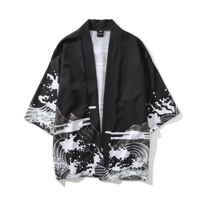 Fashion-Mens Kimono Japanese Clothes Streetwear Casual Kimonos Summer Autumn Jackets Harajuku Japan Style Cardigan Outwear for Men Drop Ship