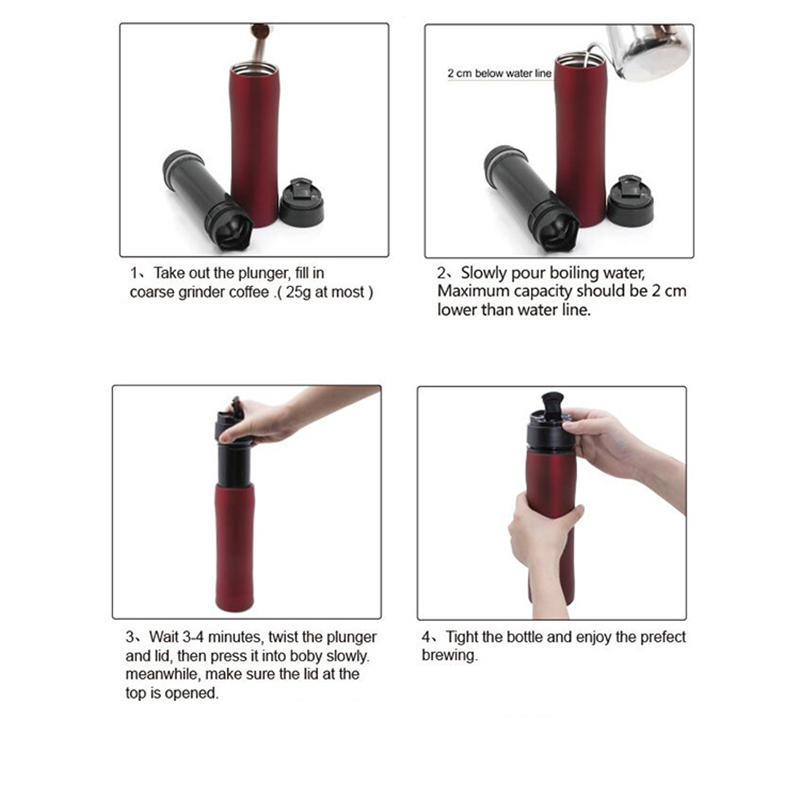 Portable Cafe Maker Pressure Espresso Maker Cup Manually Handheld Mini Coffee Machine For Camping Hiking Outdoor Tableware hot