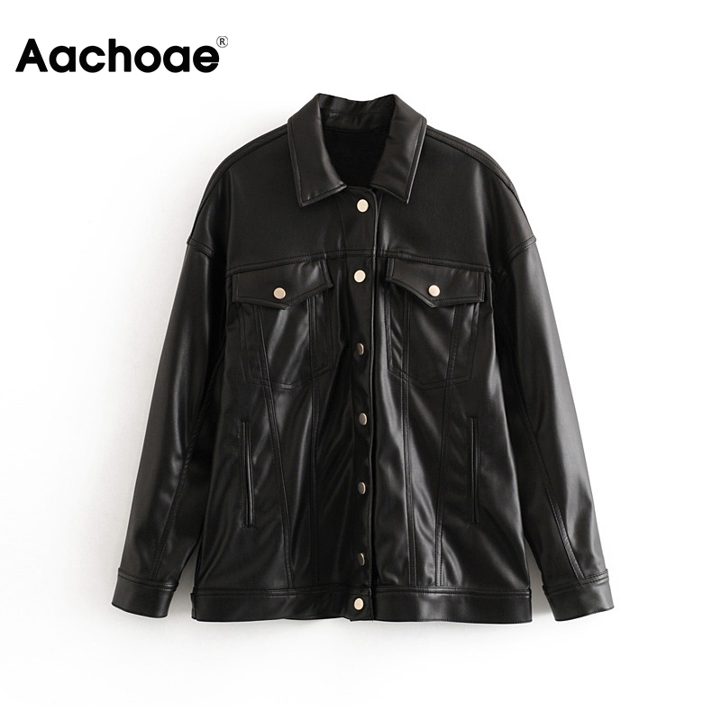 PU Leather Jacket Fashion Women Faux Leather Coat Streetwear Solid Long Sleeve Jackets Casual Female Outwear Coats, Black
PU Leather Jacket Fashion Women Faux Leather Coat Streetwear Solid Long Sleeve Jackets Casual Female Outwear Coats, Black