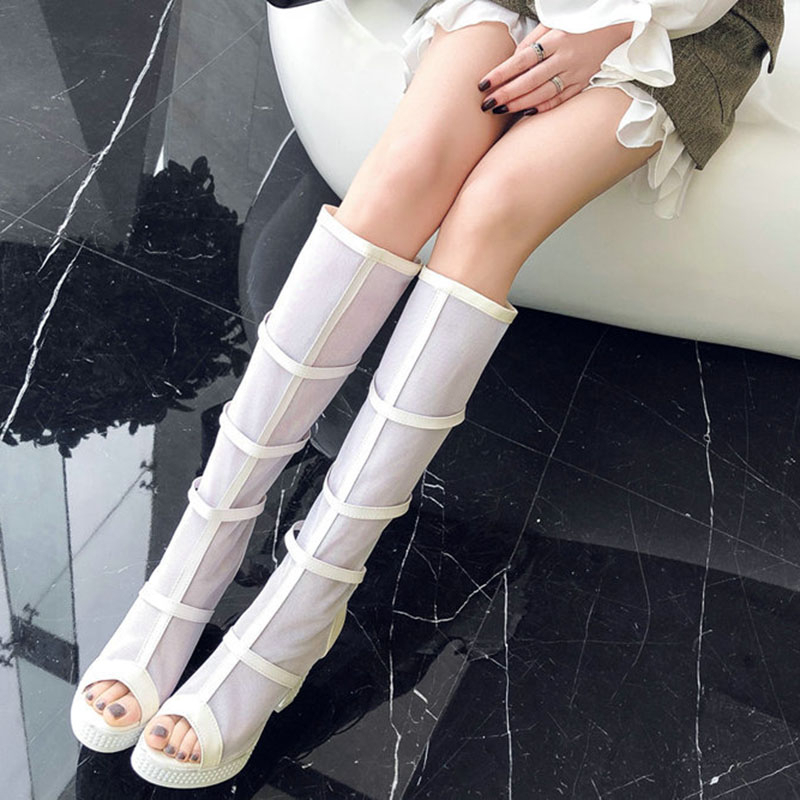 2020 Round Toe Zipper Mesh Single Hollow Out Shoes Women High Heels Long Cool Boots New Autumn Winter Fashion Tide, Black
2020 Round Toe Zipper Mesh Single Hollow Out Shoes Women High Heels Long Cool Boots New Autumn Winter Fashion Tide, Black