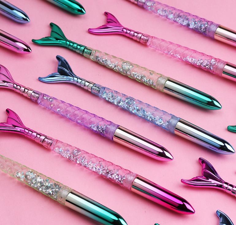 Mermaid Gel Pen Gift Stationery Cartoon Fish Rollerball Pens School Office Business Writing Supplies Students Prize black ink