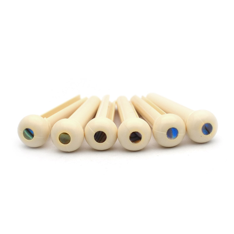 100pcs Acoustic Guitar Slotted Bridge Pin Classical Style ABS Plastic Guitar Parts Accessories Ivory Black