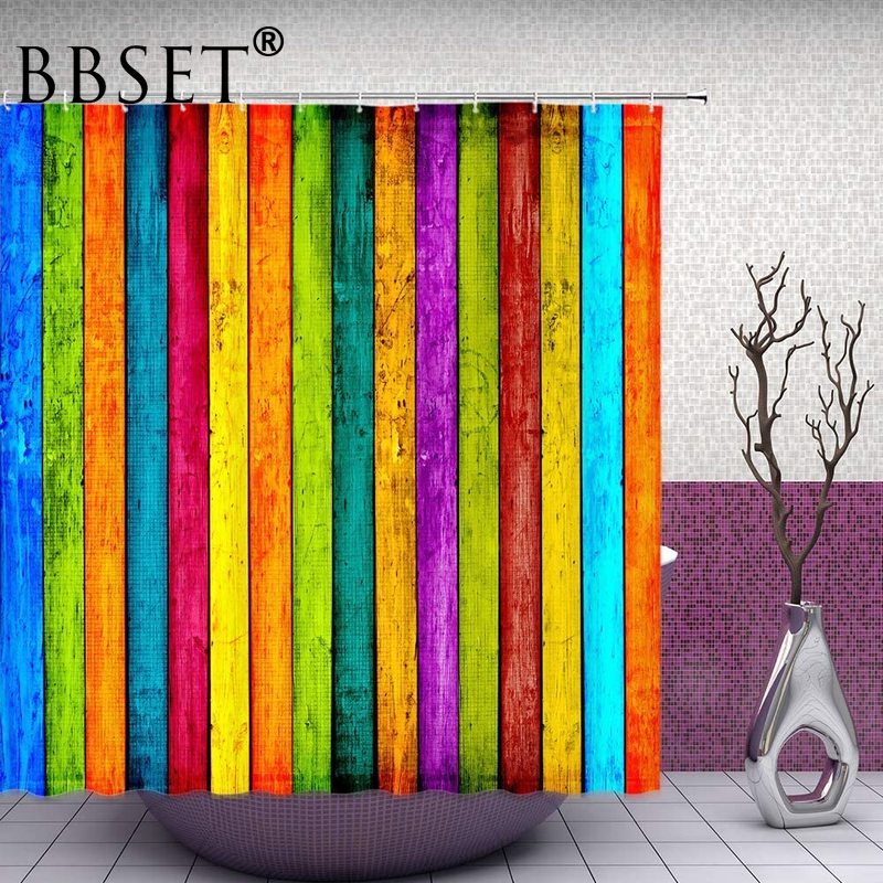 Colorful Retro Shower Curtain Rainbow Watercolor Wooden Board Pattern Waterproof Multi-size Cortina De Bano Bathroom Decor
Colorful Retro Shower Curtain Rainbow Watercolor Wooden Board Pattern Waterproof Multi-size Cortina De Bano Bathroom Decor