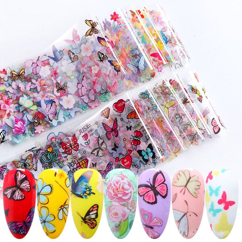 10pcs Butterfly Nail Foils Set Nail Transfer Stickers Charms Flowers Floral Polish Adhesive Wraps Decals Manicure Design, 10pcs set
10pcs Butterfly Nail Foils Set Nail Transfer Stickers Charms Flowers Floral Polish Adhesive Wraps Decals Manicure Design, 10pcs set