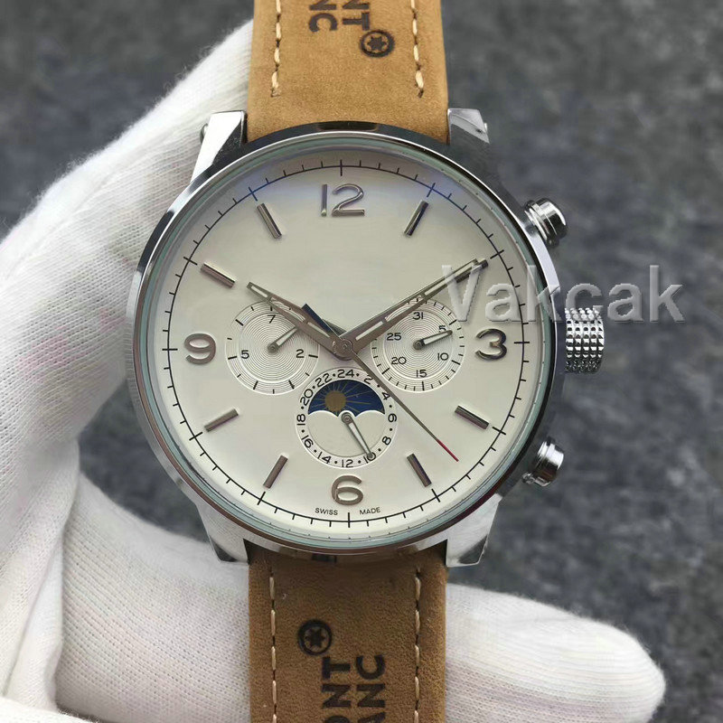 Leather Top Mechanical Mens watches Stainless Steel Automatic Movement Watch Sports mens Self-wind Wristwatches
Leather Top Mechanical Mens watches Stainless Steel Automatic Movement Watch Sports mens Self-wind Wristwatches