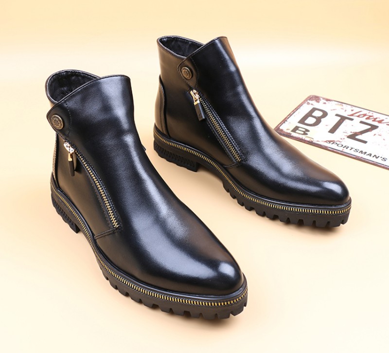 Martin Boots Men's British Leather Boot Leather Vintage Ankle Boots Men's Boots Plus Cotton Boot Snow Boot Autumn Winter Men's Shoes-image
