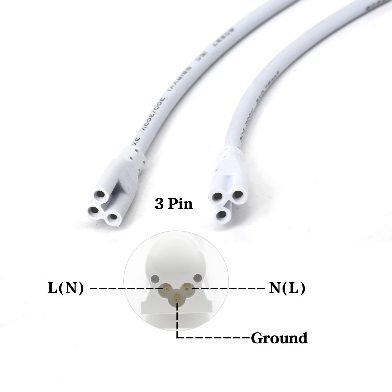 3 prongs US plug cords led T5 T8 light tube ac plug power cable integrated led tubes 3 Prong 100cm 150cm Cable