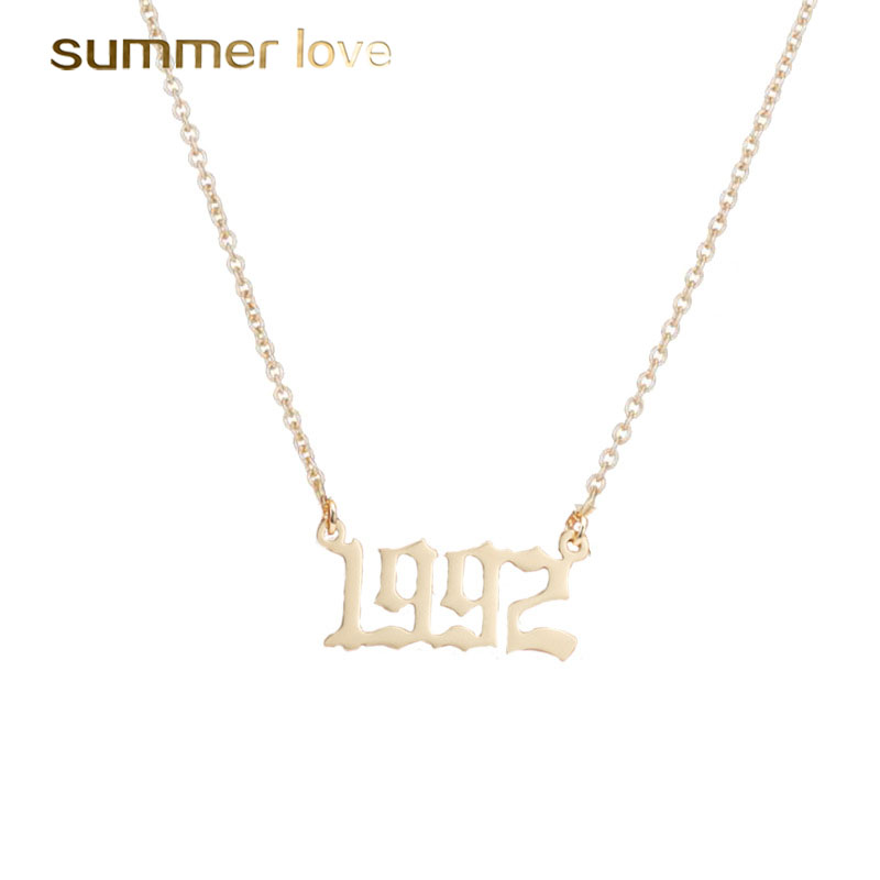 New Personality Birth Year Charm Necklace Year Number Pendant Necklace for Women Stainless Steel Fashion Birthday Gift Jewelry
New Personality Birth Year Charm Necklace Year Number Pendant Necklace for Women Stainless Steel Fashion Birthday Gift Jewelry