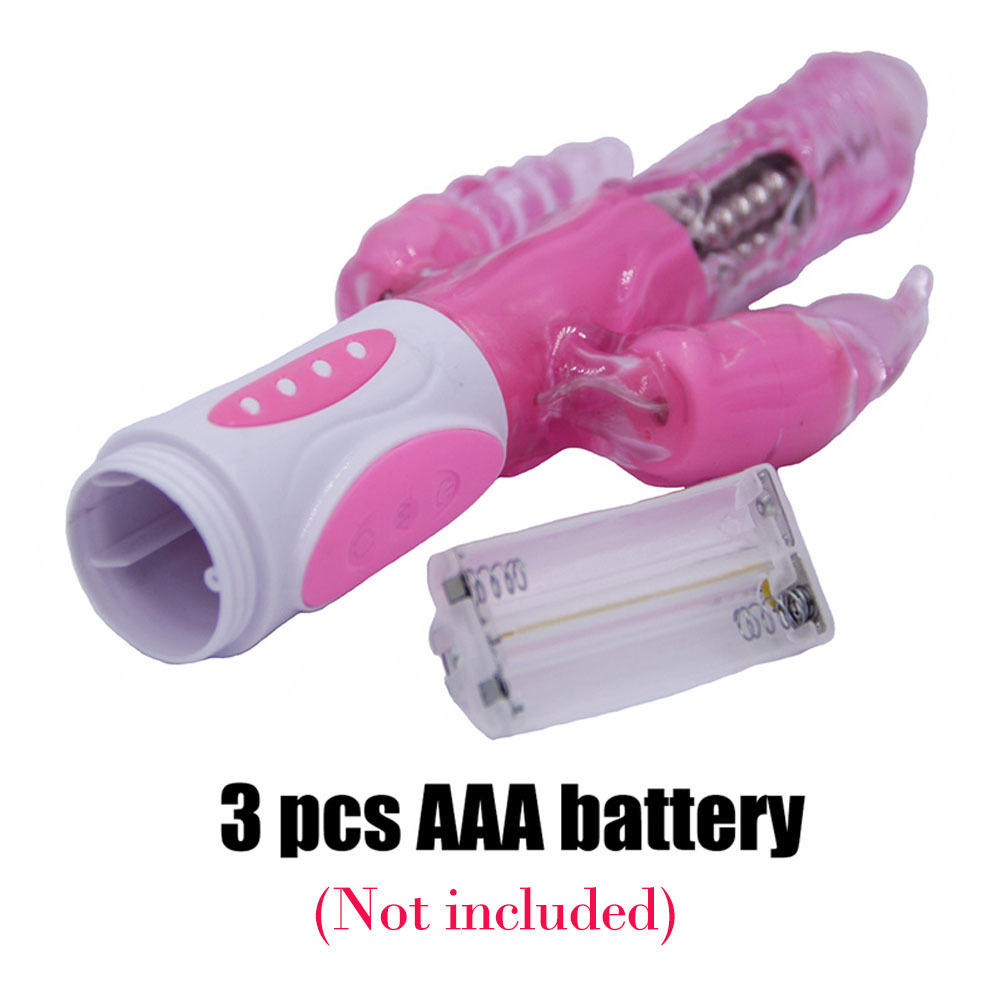 Erotic Intimate Goods Triple Pleasure Rabbit Vibrator G Spot Clit Stimulator Rotation Dildo Vibrator Sex Toys for Adults Women Y191214