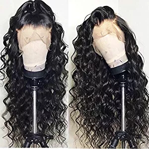 24" 150%density long Gorgous curly 13x6 lace frontal human hair wig pre plucked peruvian hair 360 lace frontal wig for black women