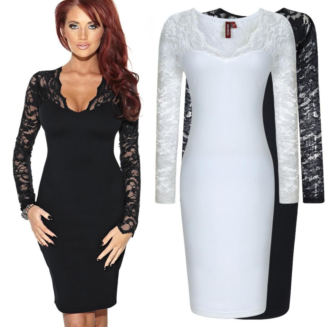 Office Lady Pencil Full Dress for Women Lace V-neck Women Dresses Solid Knee-length Autumn Clothes for, Black
Office Lady Pencil Full Dress for Women Lace V-neck Women Dresses Solid Knee-length Autumn Clothes for, Black