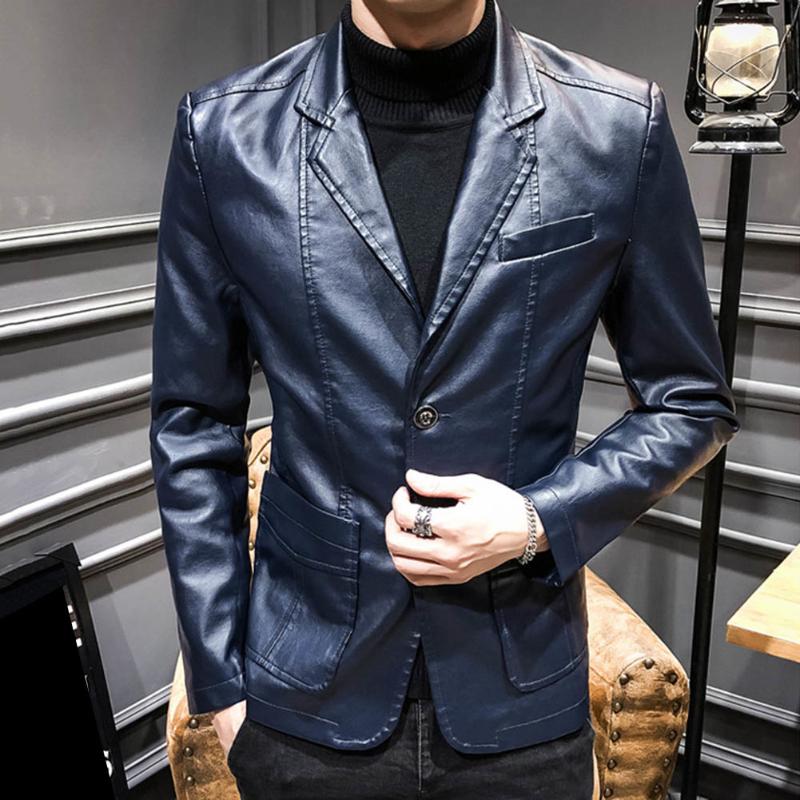 Autumn Winter Coats Jackets Men Solid Color Faux Leather Suit Jacket Long Sleeve Lapel Blazer Men's Jackets and Coats, Black
Autumn Winter Coats Jackets Men Solid Color Faux Leather Suit Jacket Long Sleeve Lapel Blazer Men's Jackets and Coats, Black