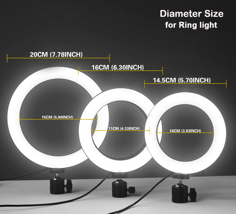 57039039 60390398039039903903910039039inch Ring Lamp Light Selfie Pography Lighting Dimmable LED
