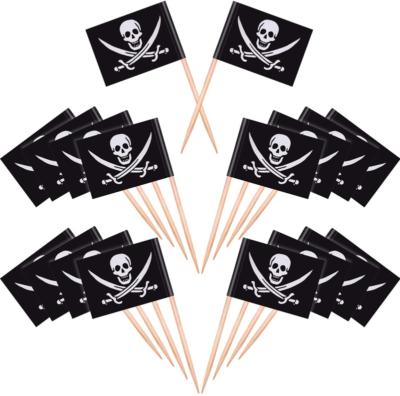100 Pieces Pirate Cocktail Toothpicks Picks Cake Toppers Flags for Food Appetizer Cocktail Cupcake Decoration for Kids Birthday Party
100 Pieces Pirate Cocktail Toothpicks Picks Cake Toppers Flags for Food Appetizer Cocktail Cupcake Decoration for Kids Birthday Party