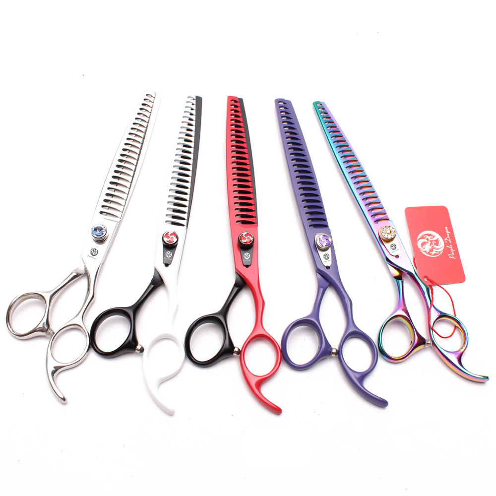 8.0'' 22.5cm Japan 440C Purple Dragon Professional Dogs Cats Pets Hair Shears Hairdressing Scissors 23 Teeth Fishbone Thinning Shears Z4004
8.0'' 22.5cm Japan 440C Purple Dragon Professional Dogs Cats Pets Hair Shears Hairdressing Scissors 23 Teeth Fishbone Thinning Shears Z4004