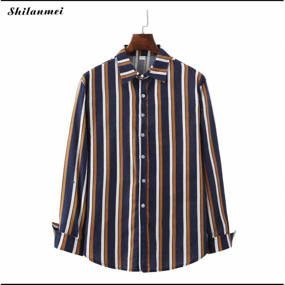 Shilanmei Hot Sale Long Sleeve Shirt Men' Trend Cotton Slim Youth Casual Men' Striped Shirt Push Size Fashion Streewear Shirts, As pic
Shilanmei Hot Sale Long Sleeve Shirt Men' Trend Cotton Slim Youth Casual Men' Striped Shirt Push Size Fashion Streewear Shirts, As pic