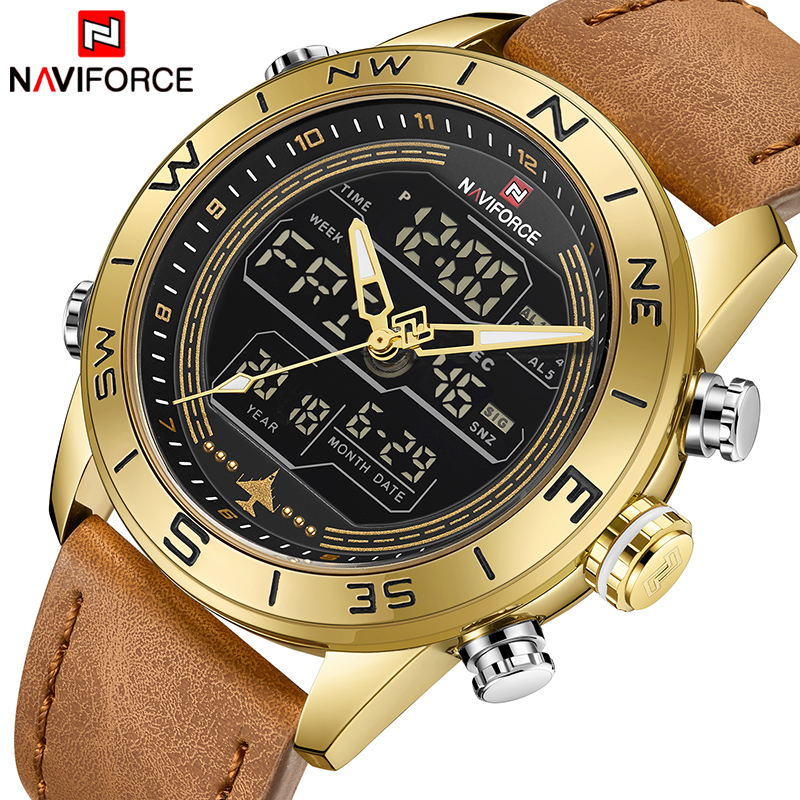 Men Watches NAVIFORCE Top Brand Luxury Leather Sports Wrist Watch Men Waterproof Military Quartz Digital Clock relogio masculino, Khaki
Men Watches NAVIFORCE Top Brand Luxury Leather Sports Wrist Watch Men Waterproof Military Quartz Digital Clock relogio masculino, Khaki