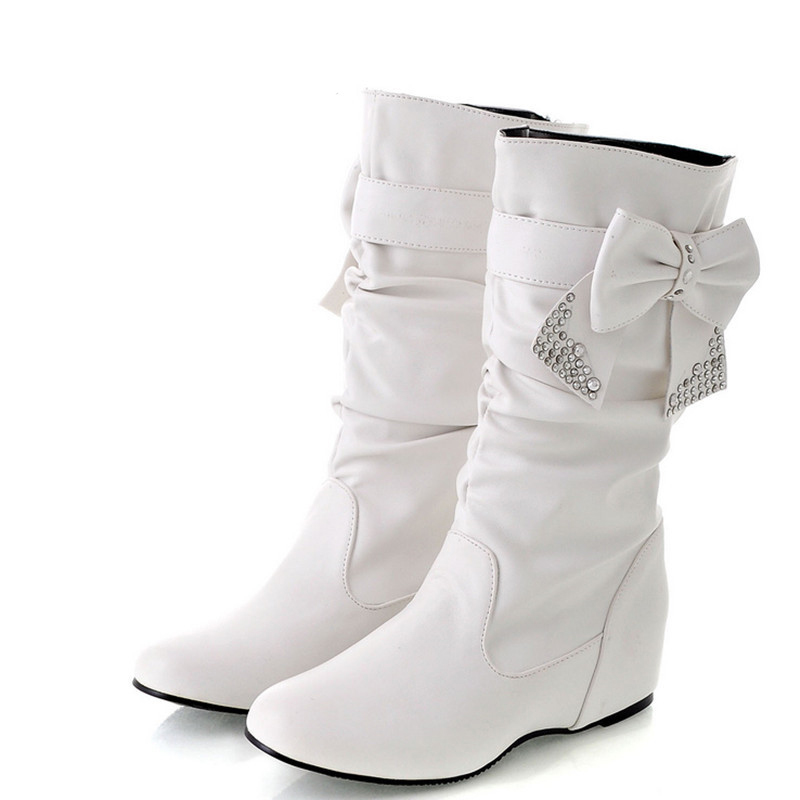 New Women Spring and Autumn Bowtie Charms Flats Boots Shoes Woman Mid-calf 4 Colors White Shoes Boots, Red
New Women Spring and Autumn Bowtie Charms Flats Boots Shoes Woman Mid-calf 4 Colors White Shoes Boots, Red