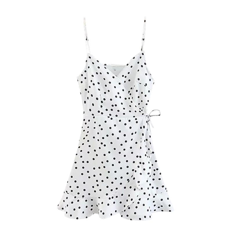 JAYCOSIN Bohemian Sleeveless Dress White Women Summer Boho Casual Sleeveless Ruffle Hem Wrap Cami Dress Polka Dot Printing, Wh
JAYCOSIN Bohemian Sleeveless Dress White Women Summer Boho Casual Sleeveless Ruffle Hem Wrap Cami Dress Polka Dot Printing, Wh