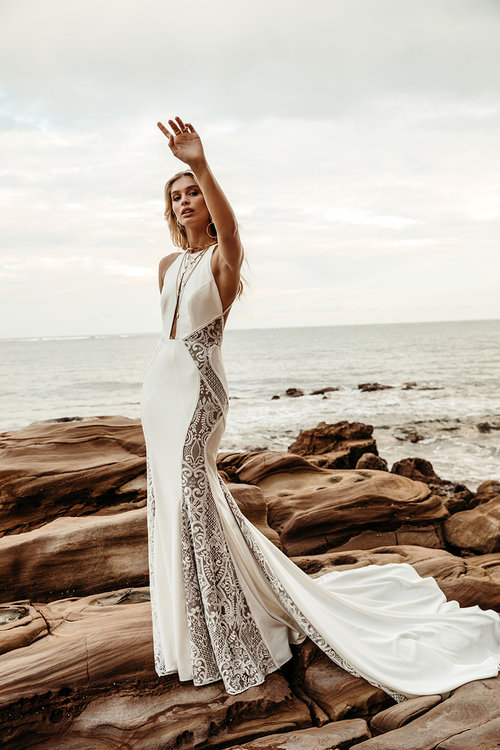 2020 Elegant Mermaid Wedding Dresses Satin And Tulle Lace With Applique Wedding Gowns Sweep Train Vestidos De Novia