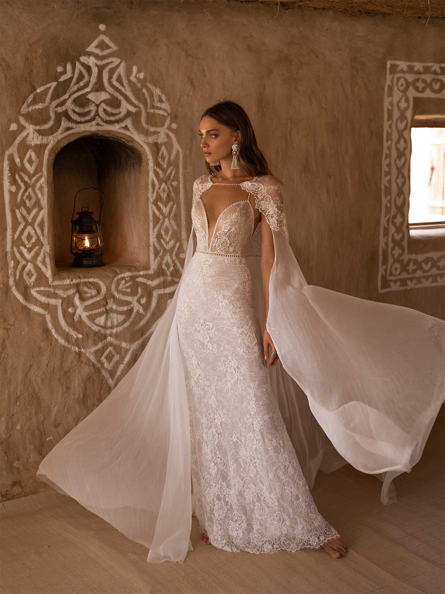2019 Asaf Dadush Mermaid Wedding Dresses With Wrap Spaghetti Backless Beads Garden Bridal Gowns Floor Length Shinny Beach Wedding Dress