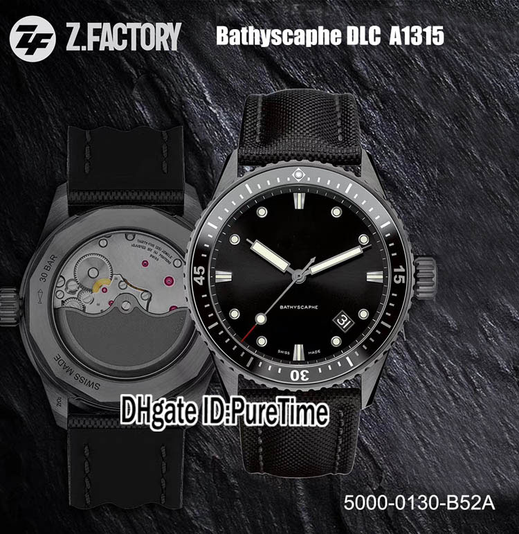 New ZF Fifty Fathoms Bathyscaphe Black Ceramic A1315 Automatic Mens Watch Black Dial on Black Sail-Canvas Strap Best Edition 43mm Puretime ., Extra strap
New ZF Fifty Fathoms Bathyscaphe Black Ceramic A1315 Automatic Mens Watch Black Dial on Black Sail-Canvas Strap Best Edition 43mm Puretime ., Extra strap