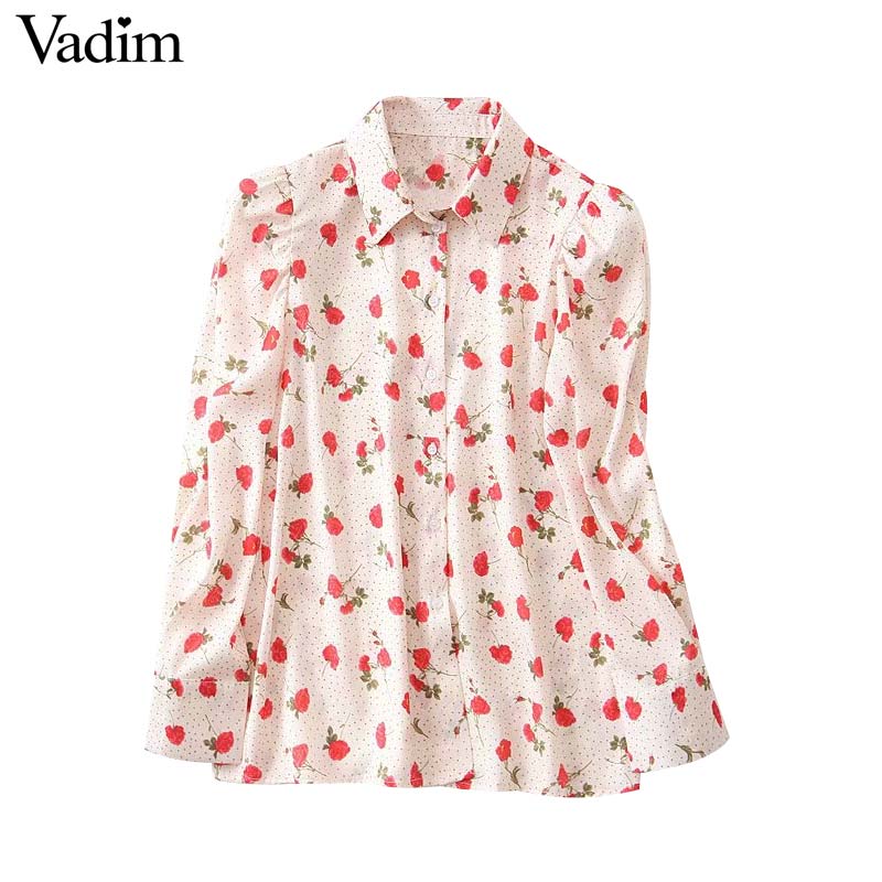 Vadim women sweet floral print blouse long sleeve turn down colllar shirt female causal cute fashion tops blusas LB357, As picture
Vadim women sweet floral print blouse long sleeve turn down colllar shirt female causal cute fashion tops blusas LB357, As picture