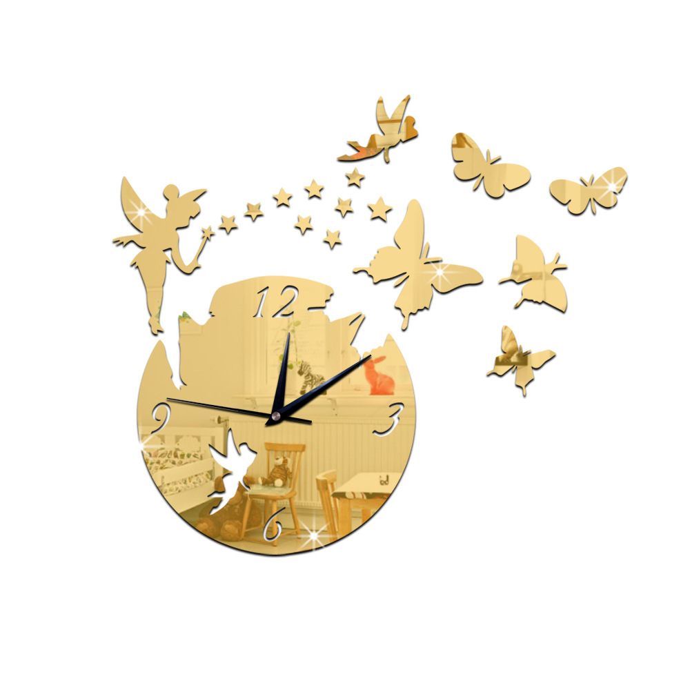 Fairy magic wand Wall clock Study bedroom living room background wall mirror sliver gold black sticker Silent clock
Fairy magic wand Wall clock Study bedroom living room background wall mirror sliver gold black sticker Silent clock