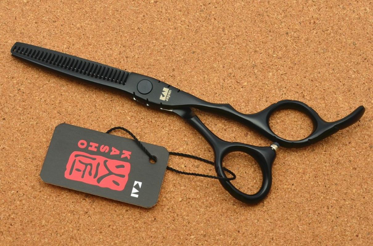 6.0'' Japan 440C Black Color Hairdressing Scissors Cutting Shears Thinning Scissors Professional Human Hair H1010