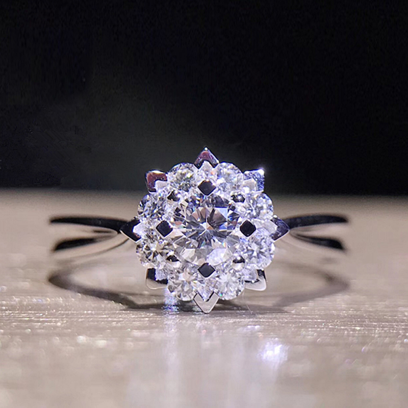 EDI Diamond Halo Engagement Ring Classic Snowflake 18k White Gold 0.42CTTW Real Natural Diamond Wedding Ring For Women S200110
EDI Diamond Halo Engagement Ring Classic Snowflake 18k White Gold 0.42CTTW Real Natural Diamond Wedding Ring For Women S200110