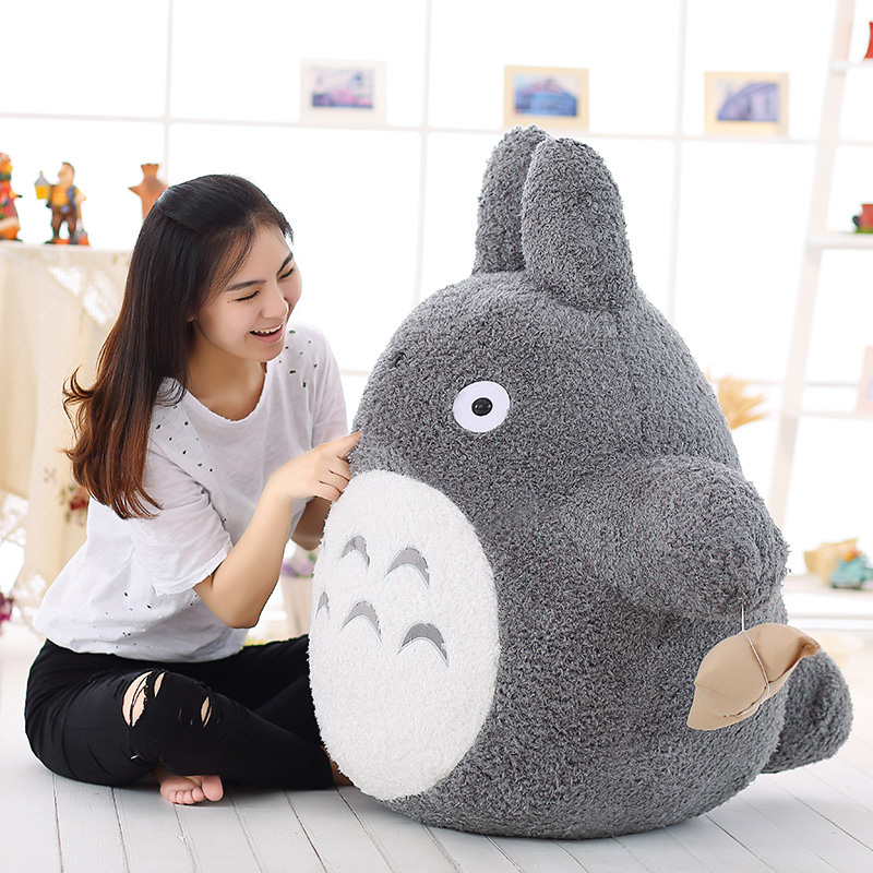 

Japan Anime Totoro Plush Doll Giant Stuffed Cartoon Totoro Toy Pillow for Childen Birthday Gift Deco 100cm  DY50569, Gray