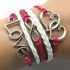 Wholesale- bracelet infinity bracelet heart to heart bracelet leather rope