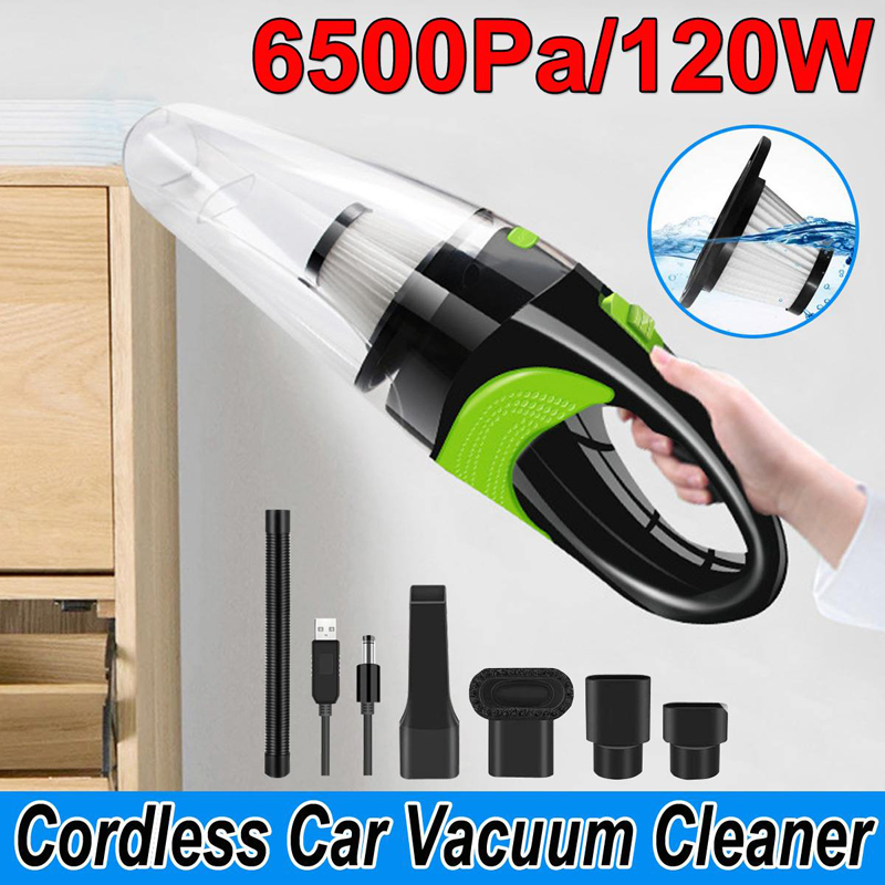 Portable Wireless Car Vacuum Cleaner USB Charging Handheld Wet Dry Dual Use For Auto Home Office